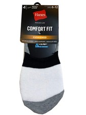 Hanes  Men's Cushioned Liner Socks 4 Pack " X-TEMP  PREMIUM NON-SLIP HEEL COOL"