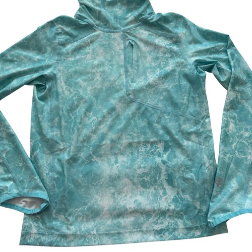 Coolibar Kids Andros Beach Fishing Pool Hoodie Teal UPF 50+ Sun Shirt Full Cover - Picture 6 of 14