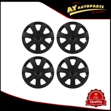 4 Pcs 16" 7 Spoke Hub Cap Wheel Cover Black Trim Kit For All Makes Models