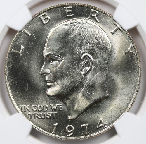 1974 Eisenhower Ike Copper-Nickel Clad $1 MS 65 NGC - Picture 3 of 4