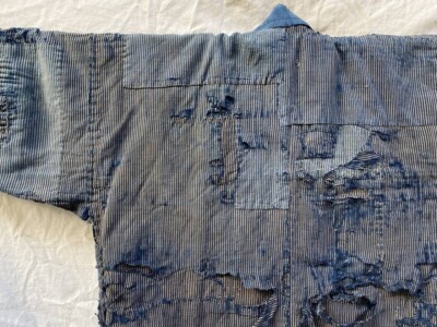 Japanese 1920-30's Vintage Cotton Boro Kimono Noragi Navy Japanese 1920-30's Vintage Cotton Boro Kimono Noragi Navy
