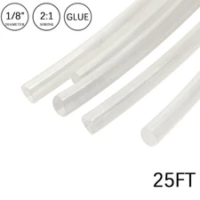 2:1 Heat Shrink Tubing 1/8" 25FT Clear Glue Waterproof Dual Wall Wires Wrap