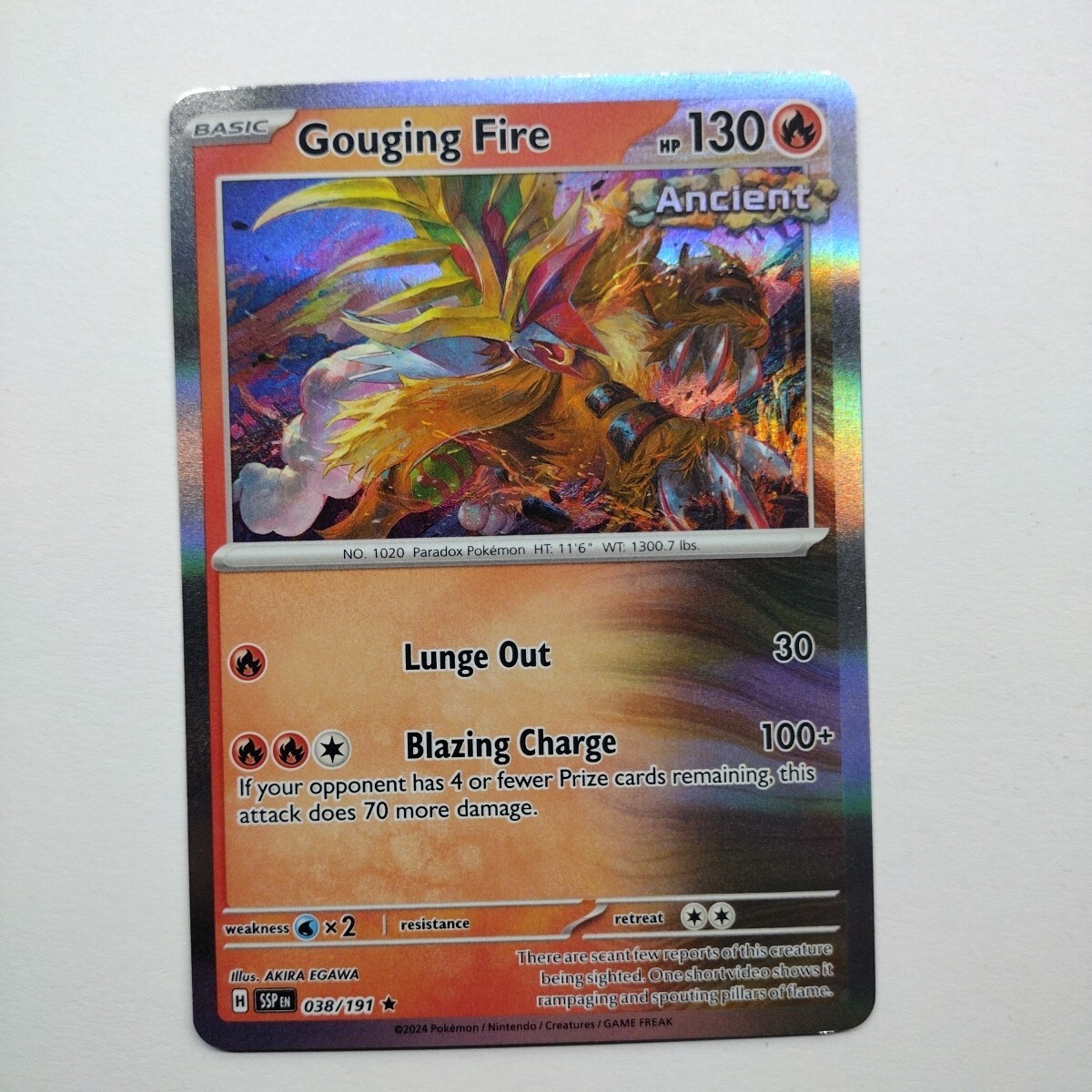 Pokemon - Gouging Fire 38/191 - Holo Rare - Same Day Shipping!