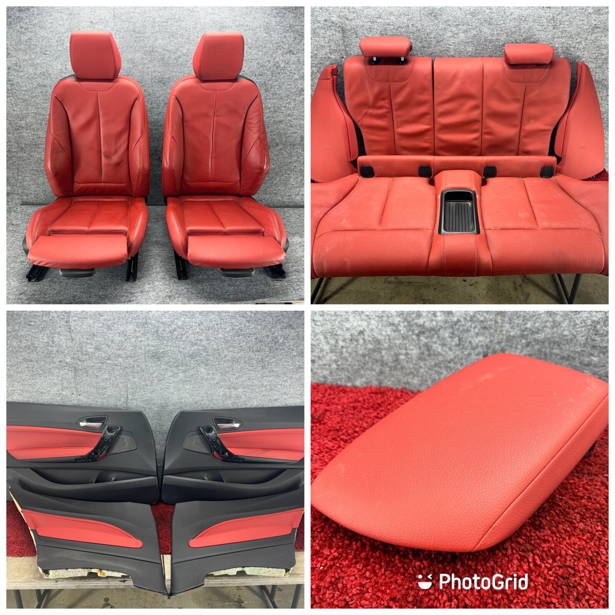 BMW 2014-2021 F22 Full Coral Red Interior Seats Door Panels