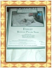  Croscill White Eyelet Ruffled One Standard Pillow Sham 20 x 26"
