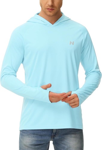 Men's Sun Hoodie UPF 50+ Long Sleeve Fishing Rash Guard Quick Dry - Picture 11 of 28