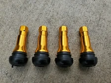 4 GOLD Chrome Valve Stems Caps Honda Pioneer Yamaha Kawasaki Mule Golf Cart Donk