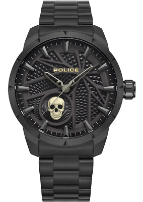 POLICE NEIST PEWJG2227301 Herren Black Edelstahl Uhr Skull