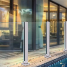 For Balcony Stairs 35.8" Glass Railing Mid Post,304 Stainless Steel Balustrade