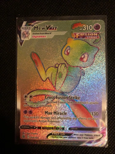Pokemon 2021 Mew VMAX 268/264 Fusion Strike Rainbow Secret Rare PSA 10 Gem Mint!