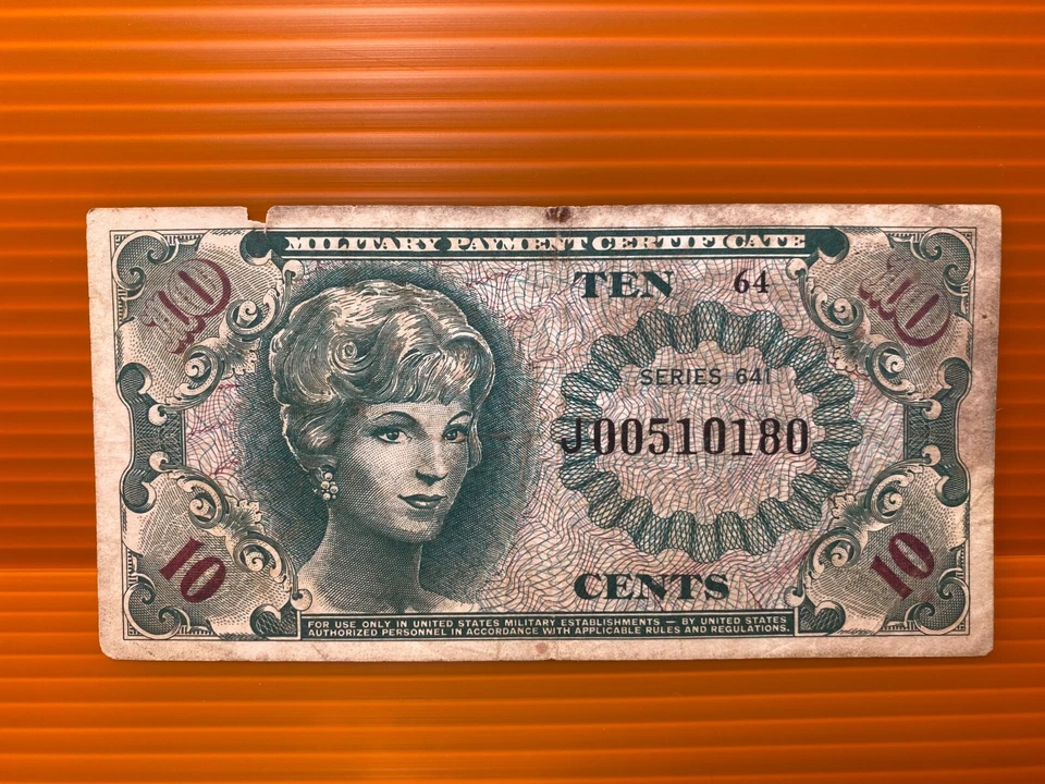 Replacement J00510180 MPC USA Military Payment Certificates Series 641 10 Cents - Image 2 of 4