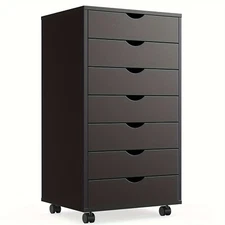 ZUNMOS Wooden Mobile File Cabinet for Home Office Storage with Drawers