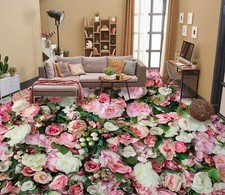 3D Rosa Rose C589 Fußboden Wandbild Unentschied BildTapete Familie DE Amy