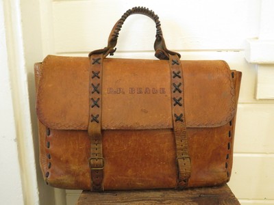 hand tooled leather briefcase