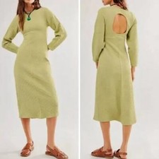 New! Free People Gabby Seamless Midi Dress in green, size M/L