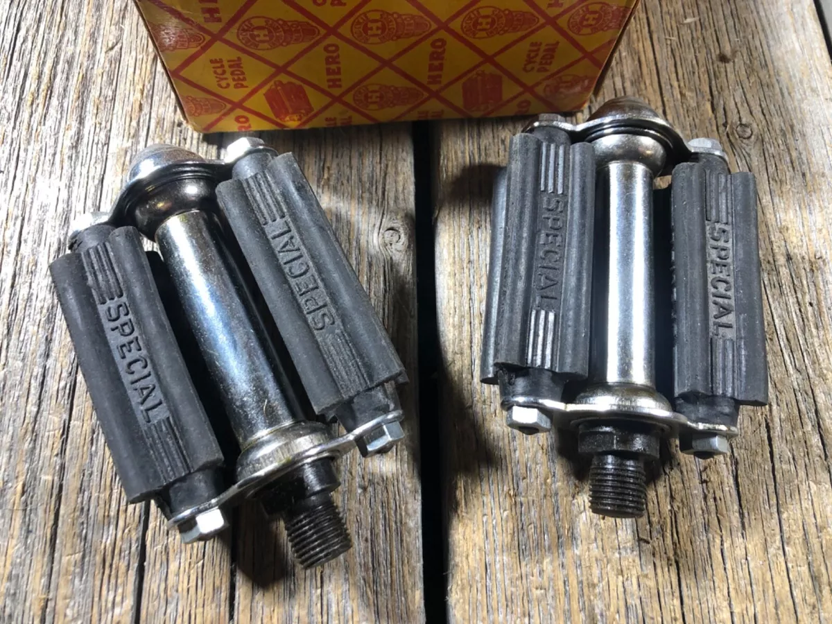 HERO CYCLE INDUSTRIES VINTAGE BIKE BICYCLE PEDALS SPECIAL 1 2 THREADS NOS NIB