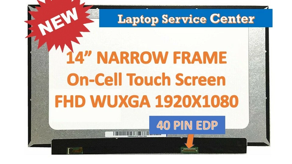 New14'' 40 pin FHD LCD On-Cell TouchScreen for HP Chromebook 14b-nb0010nr 14b-nb - Image 2 of 3