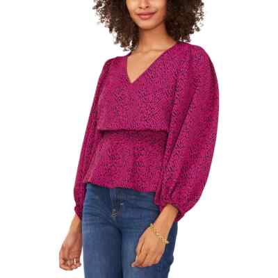 Sam and Jess Womens Peplum Top Blouse Multicolor SZ L