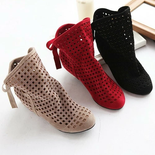 Sommer Damen Flache Stiefeletten Casual Ankle Sandalen Stiefel Versteckte Absatz - Bild 2 von 20