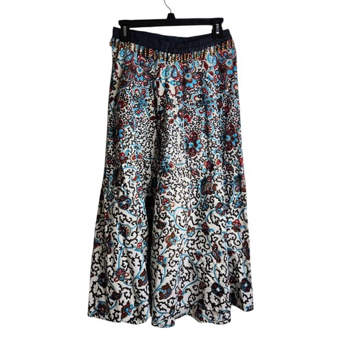 Coldwater Creek Size PS Multicolored Boho Cotton Beaded Waist Maxi Skirt READ - Picture 2 of 16
