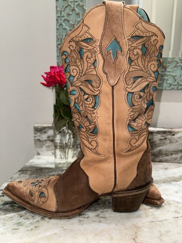 Corral Laser cut tooled Western Boots 6.5 - Picture 20 of 22