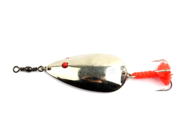 Cucchiaino ondulante SIMPLEX - 40 gr - paletta argento piuma rossa - FR188