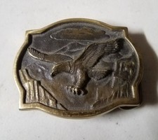 Vintage American Eagle heavy Solid Brass Belt Buckle by Heritage Mint 1983