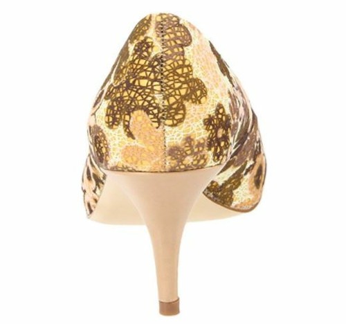 Ellen Tracy donna Vanna Peep Toe Pump marrone chiaro fiore taglia 9,5 - Foto 4 di 7
