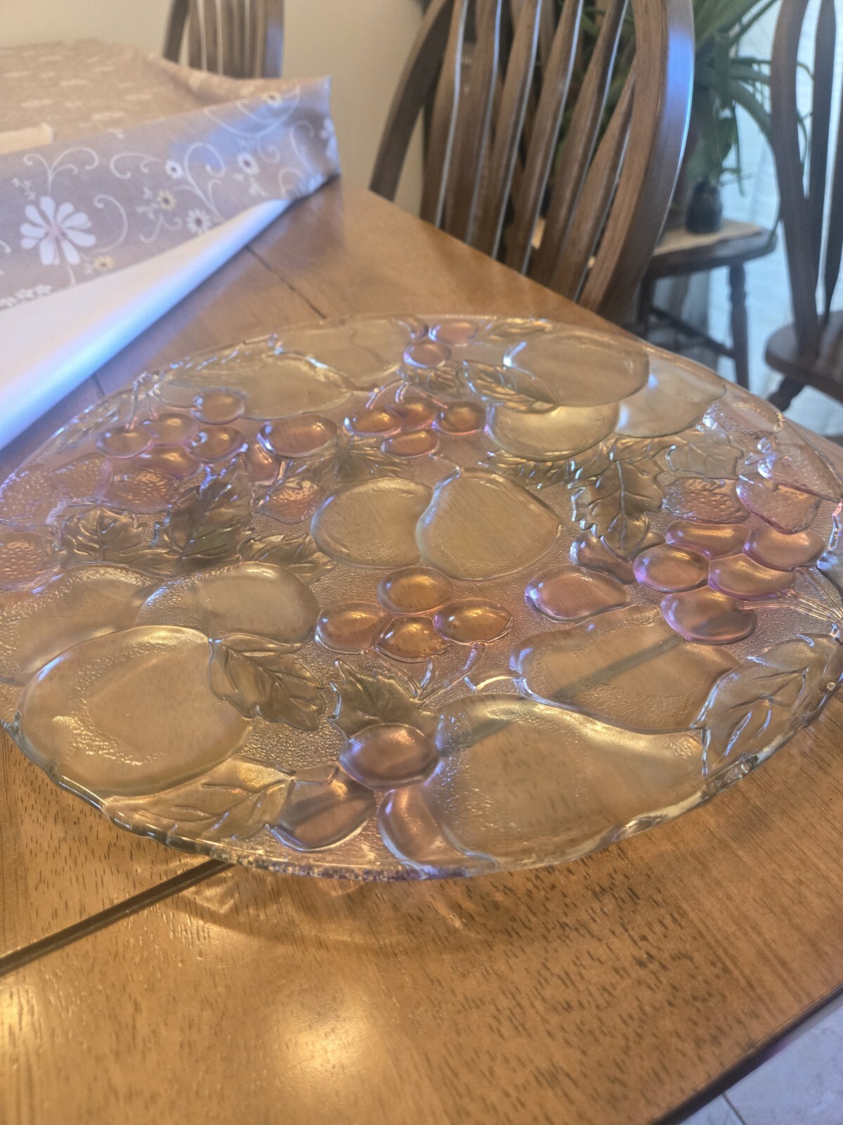 Vintage Indiana Glass Rainbow Garden Server - Tray - Platter  13