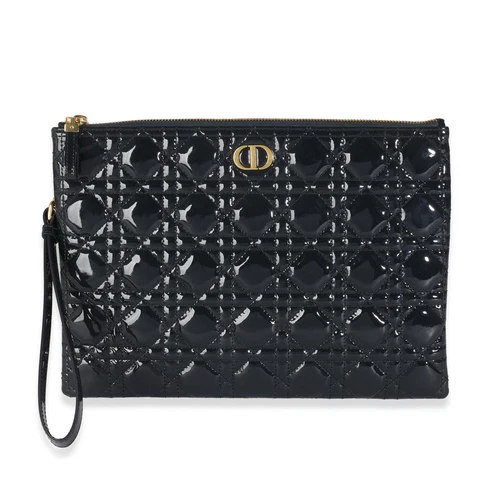 Pochette caro cannage brevetée marine Christian Dior