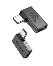Silkland 90 Degree USB C Right Angle Adapter 2 Pack, 240W 40Gbps Male to...