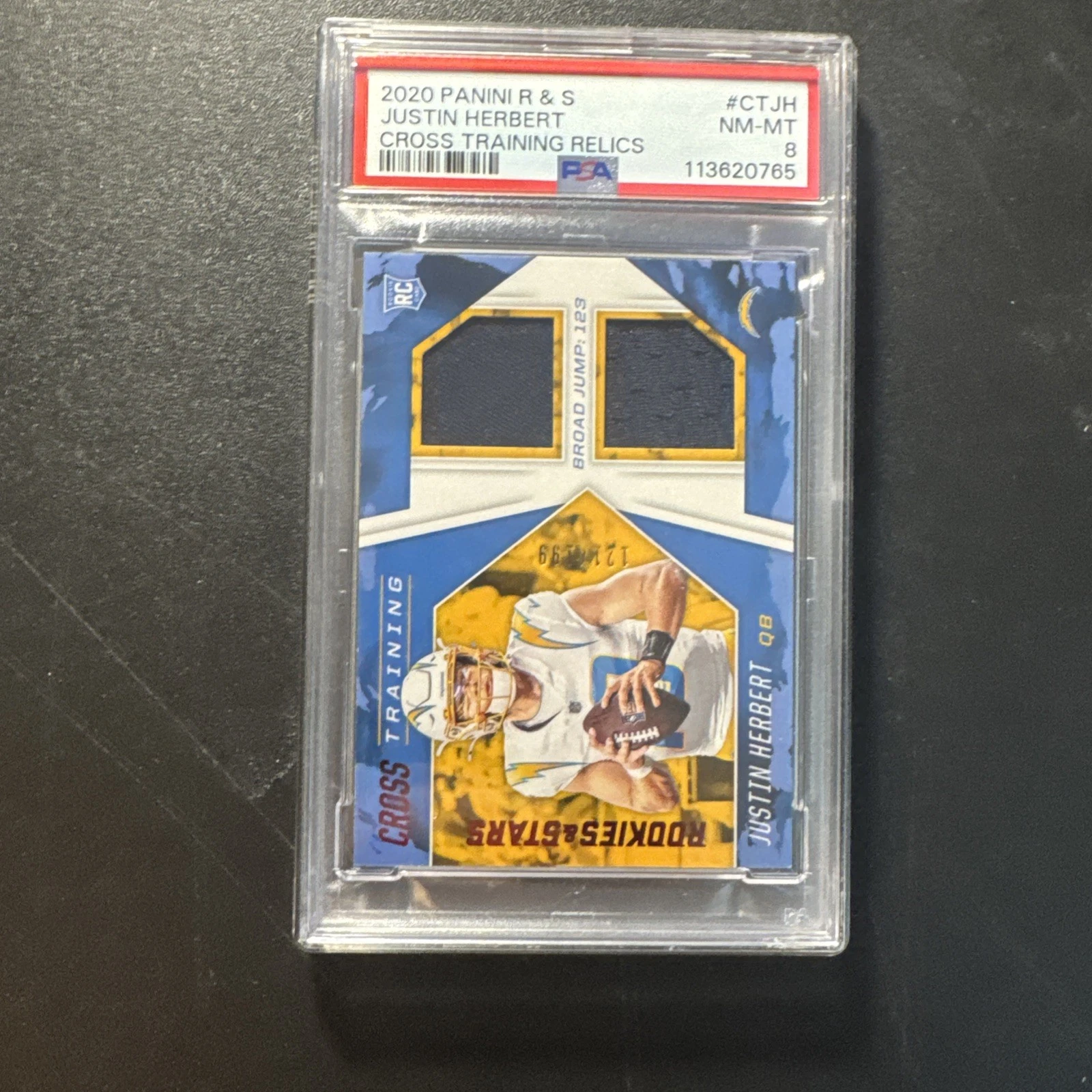 Justin Herbert Panini Rookies & Stars Cross Training Relics #CTJH Base