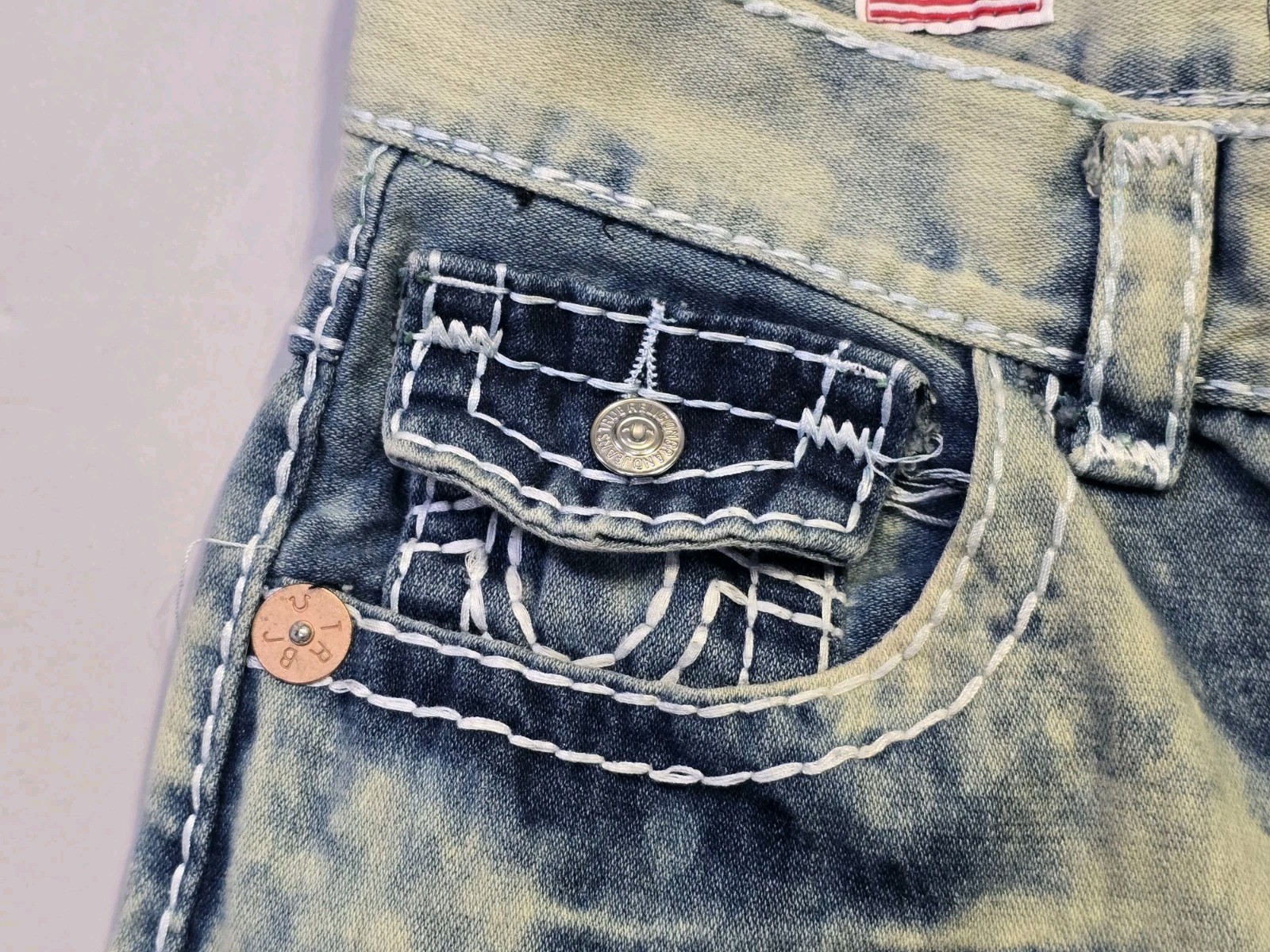 VTG TRUE RELIGION BILLY SUPER T Big Stitch Denim Jeans Mens Sz 32x32 Made in USA image 7