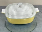 Vintage Corning Ware P-1-B Harvest Gold Yellow 1 Qt Casserole + Pyrex Lid P-7-C