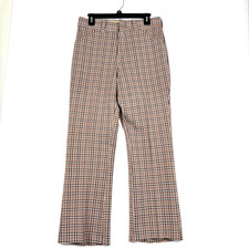 VTG 60s 70s Mens 30x29 Houndstooth Plaid Disco Rockabilly Pants Talon Zip USA