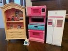 Vintage 1994 Barbie Kitchen Set Fridge Stove Sink Food NO Accessories Missing