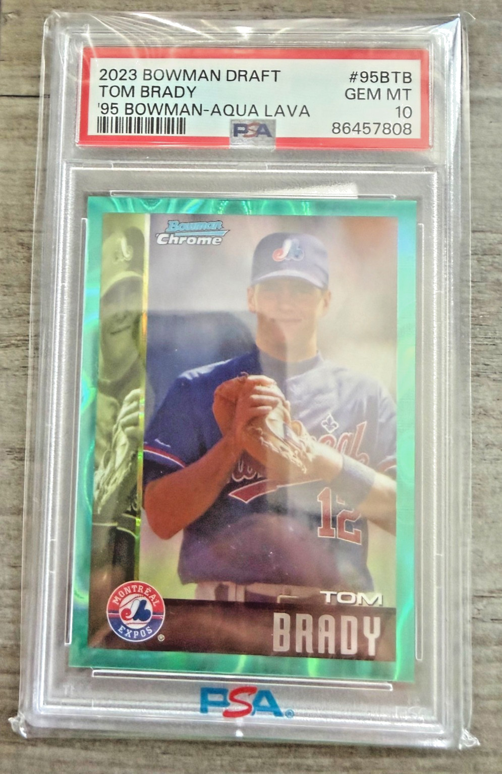2023 Bowman Draft TOM BRADY 95BTB 1995 Bowman Aqua Lava 135/199 PSA 10 GEM MINT