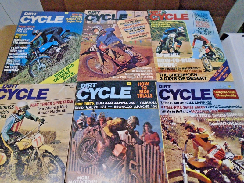 vtg Lot X6 Dirt Cycle Magazine 1972 - 1974 Road Tests,Desert Race,Motocross,Tips