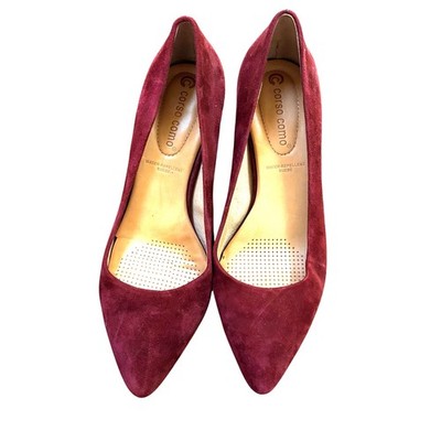 Corso Como PURPLE pumps 7M covered block heels pointy toes designer career 