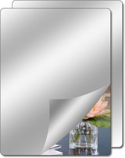 2 Packs Bathroom Wall Mirror, Self Adhesive for Bedroom, Small Acrylic Tiles, W
