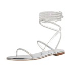 Women's Flat Crystal Strappy Sandals Lace up Sparkly Glitter Summer Shoes US9.5 — photo 1