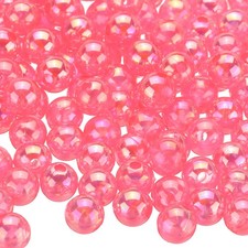 400pcs Acrylic Round Beads AB Colors 8mm Loose Craft Beads Dark Pink AB