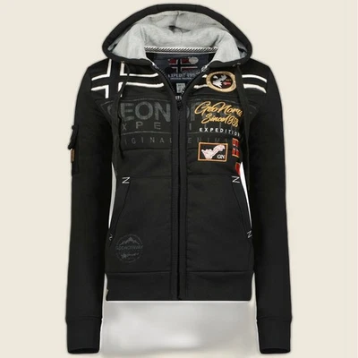 Garadock sweat femme zippé à capuche Geographical Norway noir S - Photo 1/4