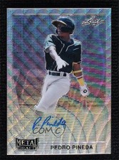 2021 Leaf Metal Draft 1990 Leaf Silver Wave Pedro Pineda #LA-PP1 Auto 0c3e