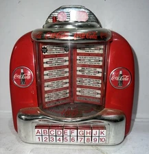 VTG Coca-Cola Tabletop Jukebox Collectible Bank Seeburg Wall-o-Matic Non Working
