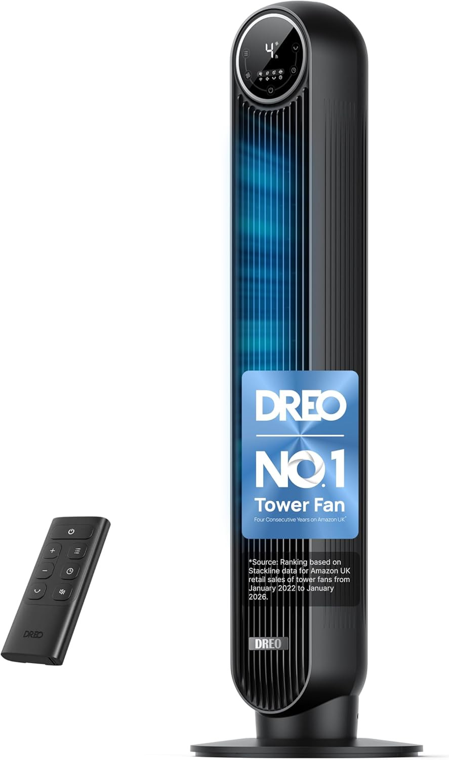 20Db Silent Tower Fan, 28 Ft/S Velocity Electric Cooling Fan with Remote, 90° Os