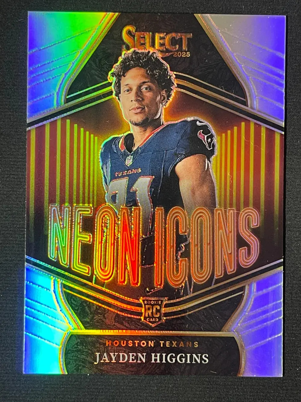 2025 Panini Select Neon Icons Rookies Silver #9 Jayden Higgins (RC)  Texans YT92