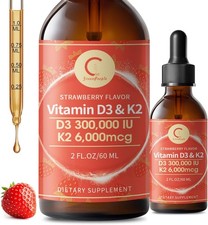 Vitamin D3 K2 Drops with MCT Oil 10000 IU - Maximum Strength Vitamin D Liquid