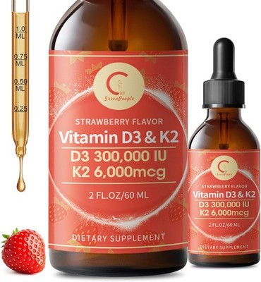 Vitamin D3 K2 Drops with MCT Oil 10000 IU - Maximum Strength Vitamin D Liquid