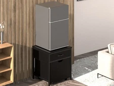 Mobile Mini Fridge Stand with Storage Small Beverage Refrigerator Table